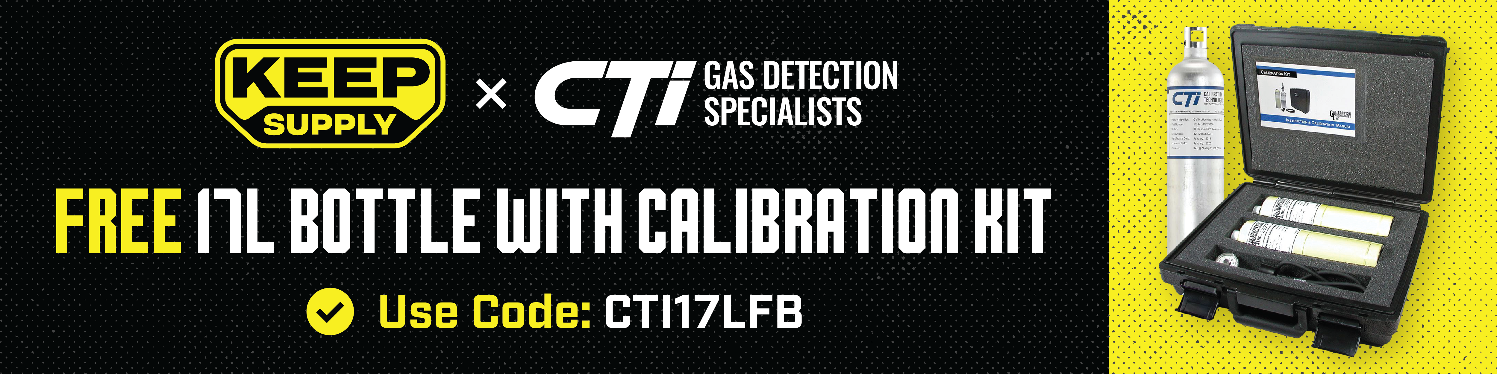 Free CTI 17L Calibration Gas Bottle with Purchase of CTI Calibration Kit – Keep Supply Promo