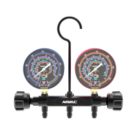 NAVAC NMG11A Pro Series Manifold Gauge, 3-1/8" OD, Brass Body, R410A/22/134a/404A