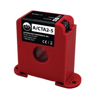 A/CTA2-5 Automation Components Inc (ACI) Analog Current Sensor, 4-20mA, DIN Rail, Solid Core, 0-5 Amp 142379