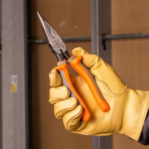 2038RINS Klein Tools Pliers, Long Nose Side-Cutters, Insulated, 8-Inch