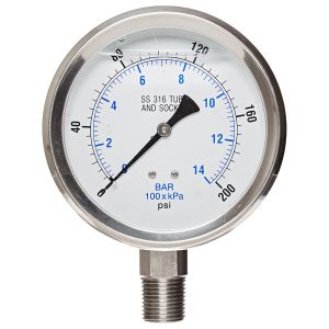 301L-158C PIC Gauges Pressure Gauge, 1 1/2