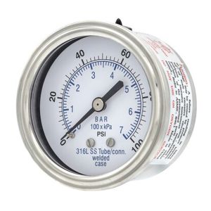 302D-158I PIC Gauges Pressure Gauge, 1 1/2