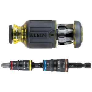 32308HD Klein Tools 12-in-1 Impact Rated Stubby Driver Set with Flip Sockets
