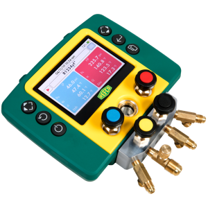 REFMATE-4, Digital 4-way manifold with 2 K-type temperature and set of charging hoses