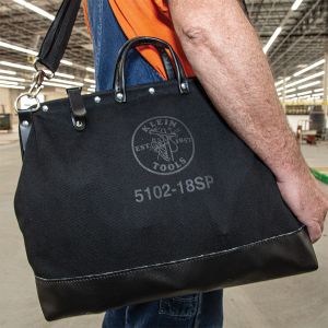 510218SPBLK Klein Tools Deluxe Tool Bag, Black Canvas, 13 Pockets, 18-Inch