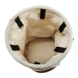 5104OCTO Klein Tools Canvas Bucket, Leather Bottom, Connection Points, 12-Inch