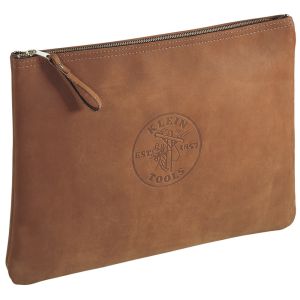 5136 Klein Tools Zipper Bag, Contractor's Leather Portfolio