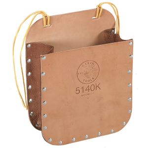 5140K Klein Tools Leather Tool Bag with Strap, 9 x 7 x 3.25-Inch