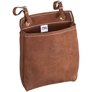 5146 Klein Tools Tool Bag, Leather All-Purpose Pouch with Belt Straps, 9 x 3 x 8-Inch