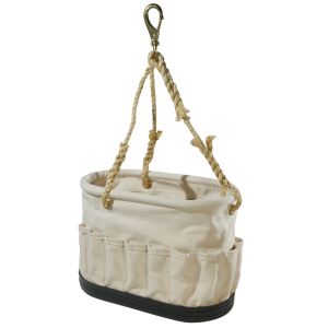 5152S Klein Tools Canvas Bucket, 41-Pocket Oval Bucket with Swivel Snap