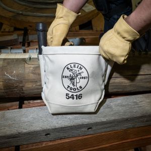 5416 Klein Tools Tool Bag, Bull-Pin and Bolt Pouch, Belt Strap Connect, 5 x 10 x 9-Inch