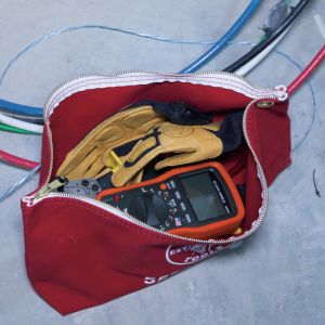 5539LRED Klein Tools Zipper Bag, Large Canvas Tool Pouch, 18-Inch, Red