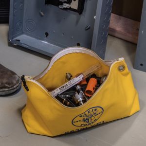 5539LYEL Klein Tools Zipper Bag, Large Canvas Tool Pouch, 18-Inch, Yellow