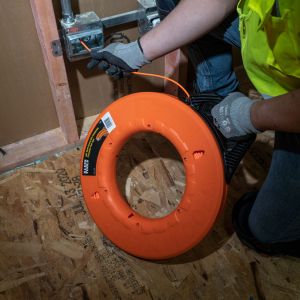 56059 Klein Tools Multi-Groove Fiberglass Fish Tape with Non-Conductive Leader, 200-Foot