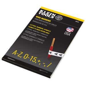 56253 Klein Tools Wire Marker Book, Black Letters, Numbers, and Symbols