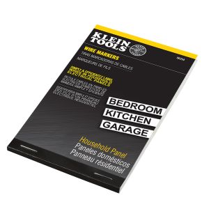 56254 Klein Tools Wire Marker Book, Household Electrical Panel