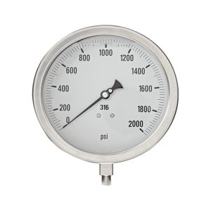 6001-4LH-GF PIC Gauge 6 1/4"  Bottom Mount 0-300# Stainless Steel Liquid Filled