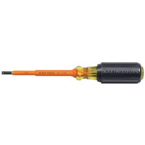 601-4-INS Klein Tools Insulated Screwdriver, 3/16-Inch Cabinet, 4-Inch Round Shank