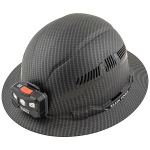 60347 Klein Tools Hard Hat, Premium KARBN&trade; Pattern, Vented Full Brim, Class C, Lamp
