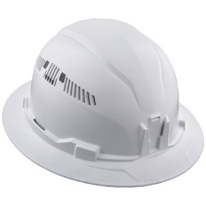 60401 Klein Tools Hard Hat, Vented, Full Brim Style, White