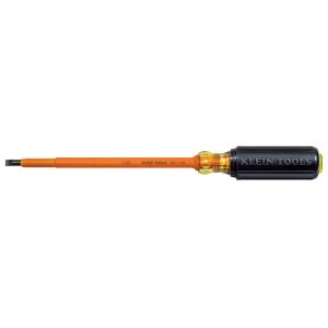 605-7-INS Klein Tools Insulated Screwdriver, 1/4-Inch Cabinet, 7-Inch Round Shank