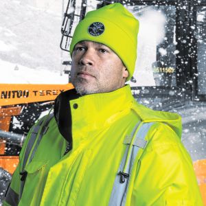60568 Klein Tools Heavy Knit Hat, High-Visibility Yellow, Patch Logo