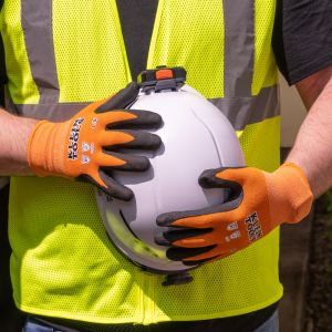 60580 Klein Tools Knit Dipped Gloves, Cut Level A1, Touchscreen, Medium, 2-Pair