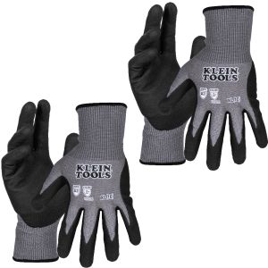 60586 Klein Tools Knit Dipped Gloves, Cut Level A2, Touchscreen, X-Large, 2-Pair