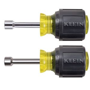 610 Klein Tools Nut Driver Set, Stubby Nut Drivers with 1-1/2-Inch Shaft, 2-Piece