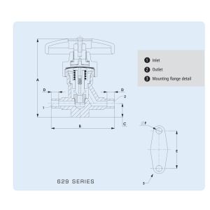 6291N Henry Packless Globe Hand Expansion Valve, Brass Standard 1/4