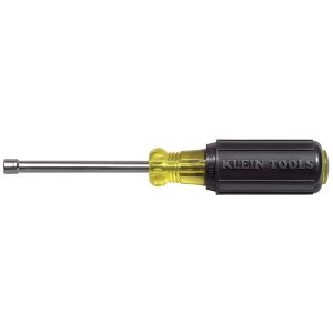 630-4MM Klein Tools 4mm Nut Driver, 3-Inch Hollow Shaft, Cushion-Grip&trade;