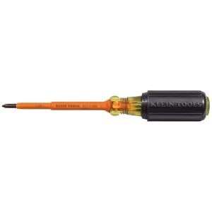 6334INS Klein Tools Insulated Screwdriver, #1 Phillips, 4-Inch Round Shank