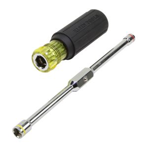 65064 Klein Tools 2-in-1 Nut Driver, Hex Head, 1/4-Inch and 5/16-Inch