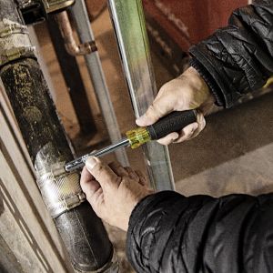 65129 Klein Tools 2-in-1 Nut Driver, Hex Head Slide Drive&trade;, 6-Inch