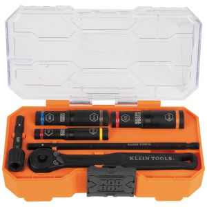 65238 Klein Tools KNECT&trade; Essential Deep-Well Heavy-Duty Flip Socket Set, SAE 7-Piece