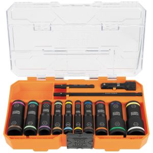 65239 Klein Tools KNECT&trade; Flip-20 Impact Socket Set, SAE and Metric, 13-Piece