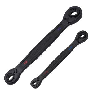 68216 Klein Tools 4-in-1 Ratcheting Wrench Set, SAE, 2-Piece