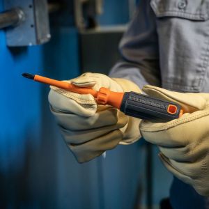 6834INS Klein Tools Insulated Screwdriver, #2 Phillips, 4-Inch Round Shank