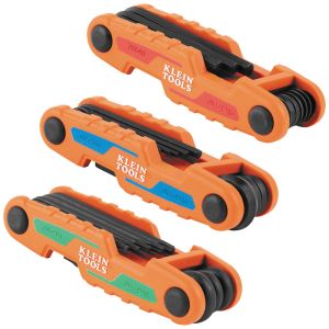 70543 Klein Tools Compact Folding Hex Key Set, 25-Key, SAE, Metric, TORX&reg; Sizes, 3-Piece