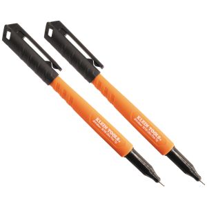 861002 Klein Tools Skribes&trade; Ultra Fine Tip Permanent Markers, Black, 2-Pack