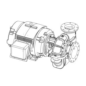 8H-40/1200-10 Cornell Pump, 8H Electric Close Coupled, 40 HP, 1200 RPM with TEFC Premium Efficiency 3 Phase Motor