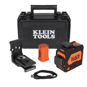 93PLL Klein Tools Rechargeable Self Leveling Green Planar Laser Level with Hard Carrying Case