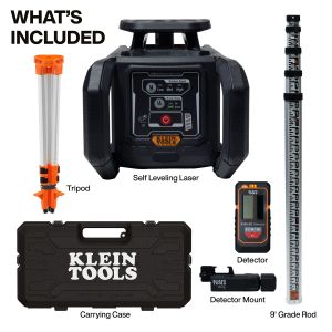 93RLS Klein Tools Green Rotary Laser Level, Self-Leveling with Plumb Spot and Tripod