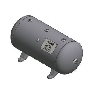 A10025 Samuel Horizontal Air Receiver | 20 Gallons | 200 PSI-Enamel-None-Grey | 175 SCFM Tank Kit - Gauge, SRV, & Ball Valve