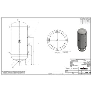 A10051 Samuel Vertical Air Receiver | 200 Gallons | 200 PSI-Powder-Food Grade-White