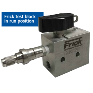 Frick 720B0129H01, EZ-CAL, Ammonia Test Block. Caption states 