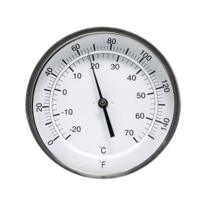 B5A6-EE PIC Bimetal Thermometer 5"  Diameter, Adjustable angle connection, 6 Stem Length, 0/150 °F