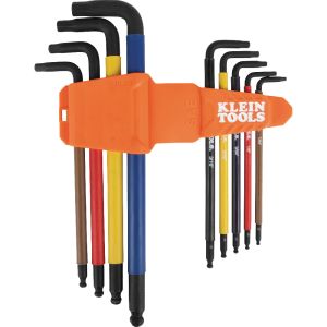 BLS9 Klein Tools Color-Coded Extra-Long L Style Hex Key Caddy Set, SAE, 9-Piece