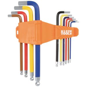 CBLS10 Klein Tools Powder Coated Long Ball-End Hex Key Set, SAE, 10-Piece
