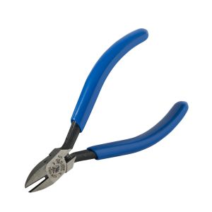 D257-4C Klein Tools Diagonal Cutting Pliers, Electronics, Tapered Nose, Spring, 4-Inch